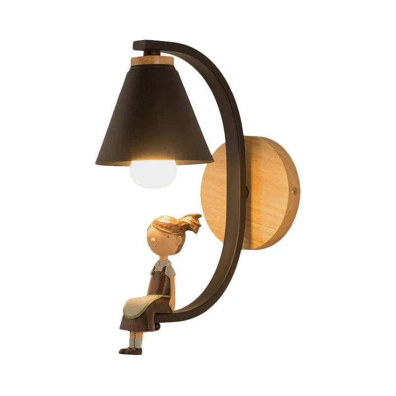 1 Licht Trichterschirm Wandleuchte Nordischer Stil Metall Wandleuchte für Kinderzimmer Küche Clearhalo