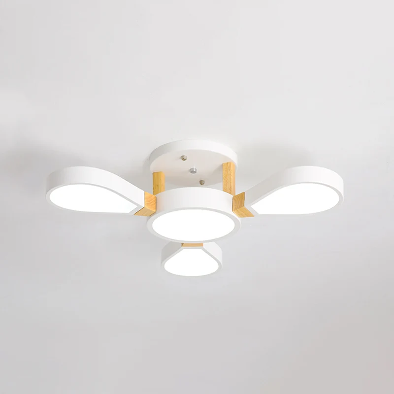Wohnzimmer-LED-Deckenleuchte im nordischen Stil, halbbündige Montageleuchte mit Blütenblatt-Acrylschirm Clearhalo