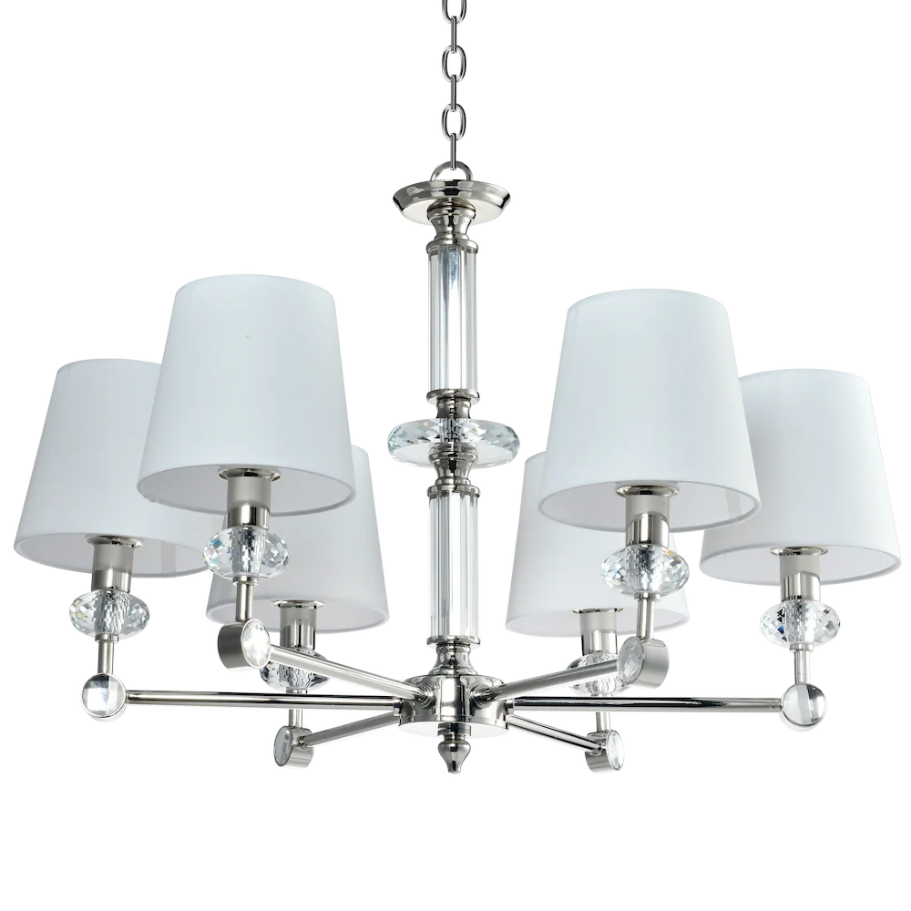 Kronleuchter CosmoLight Doha 6L Nickel E14, Durchmesser 67 cm