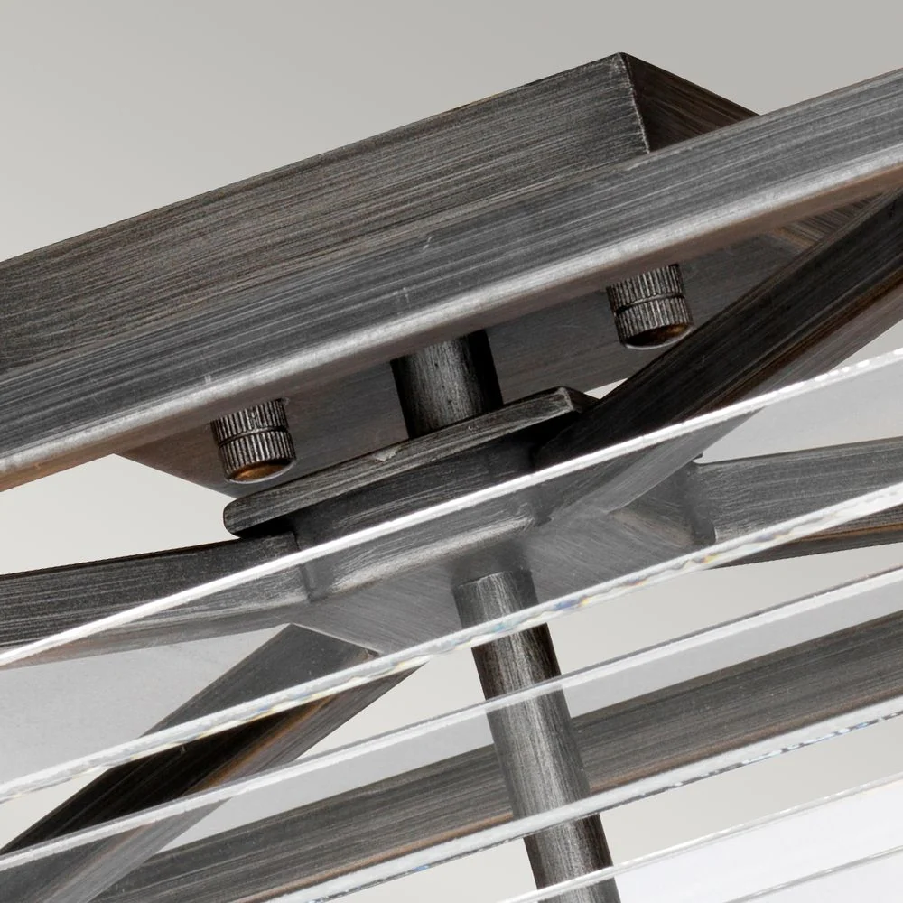 Elstead Lighting Einbauleuchte (LOUVRE-4F) Lamellen-Stahl, Glas E27 4L