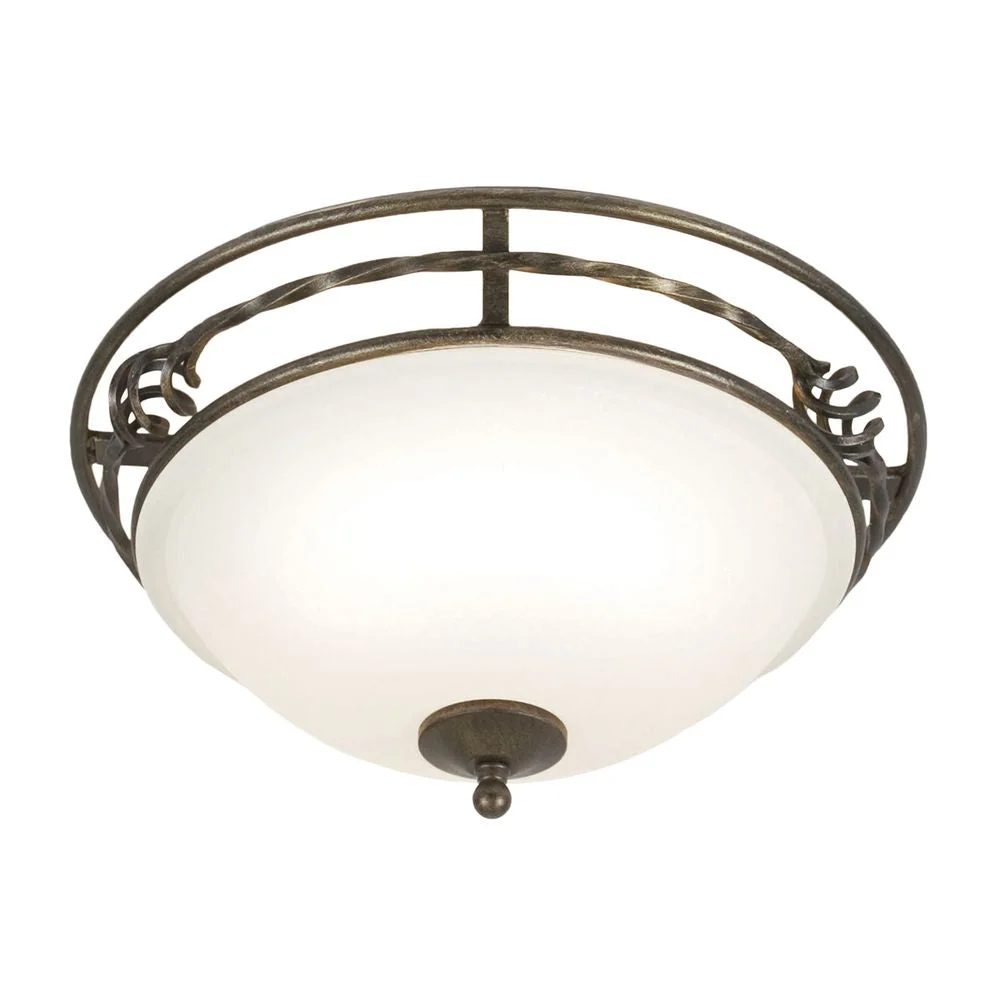 Elstead Lighting Einbauleuchte (PB-F--BLK-GOLD) aus handgeschmiedetem Pembroke-Eisen, Glas, Fassung E27, 2 l