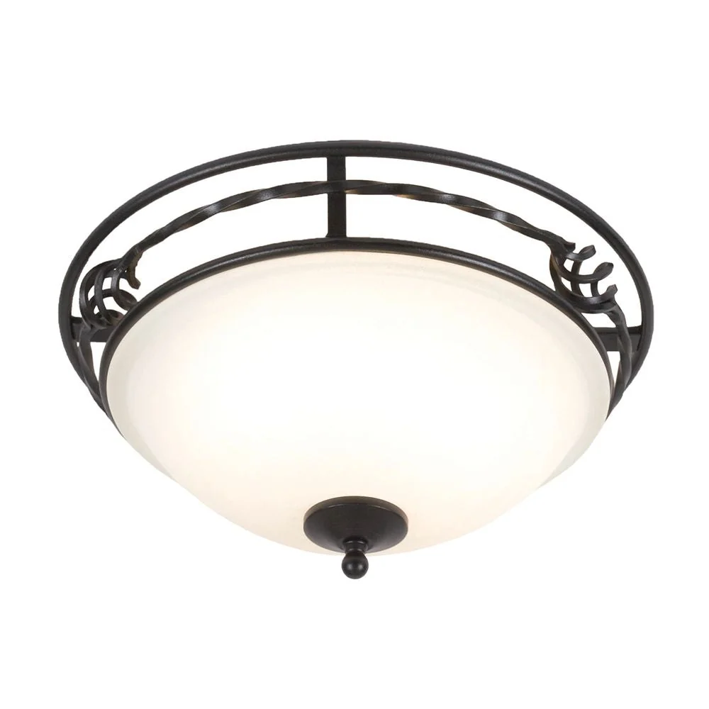 Elstead Lighting (PB-F--BLACK) Einbauleuchte aus handgeschmiedetem Pembroke-Eisen, Glas, E27-Fassung, 2 l