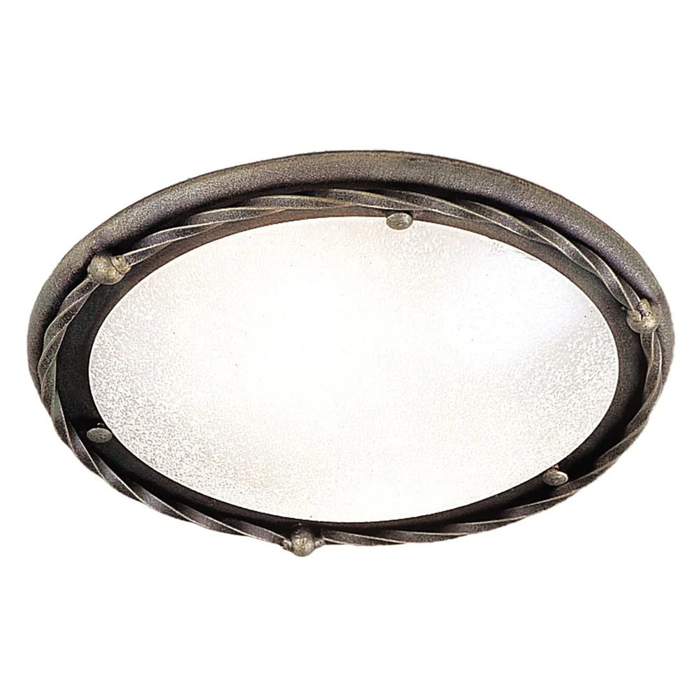 Elstead Lighting (PB-F-B-BLK-GOLD) Einbauleuchte, handgeschmiedetes Eisen aus Pembroke, Glas, Fassung E27