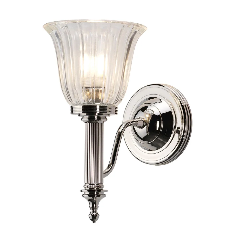 Wandleuchte Elstead Lighting (BATH-CARROLL1-PN) Carroll Aluminium, Glas G9