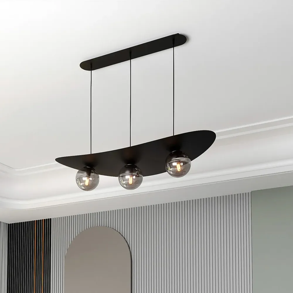 AURA Pendelleuchte 3L, D14 schwarz, E14 Emibig