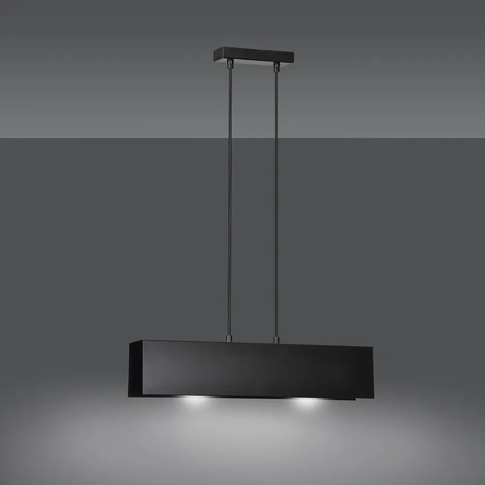 GENTOR Pendelleuchte 2L, schwarz, E27 Emibig