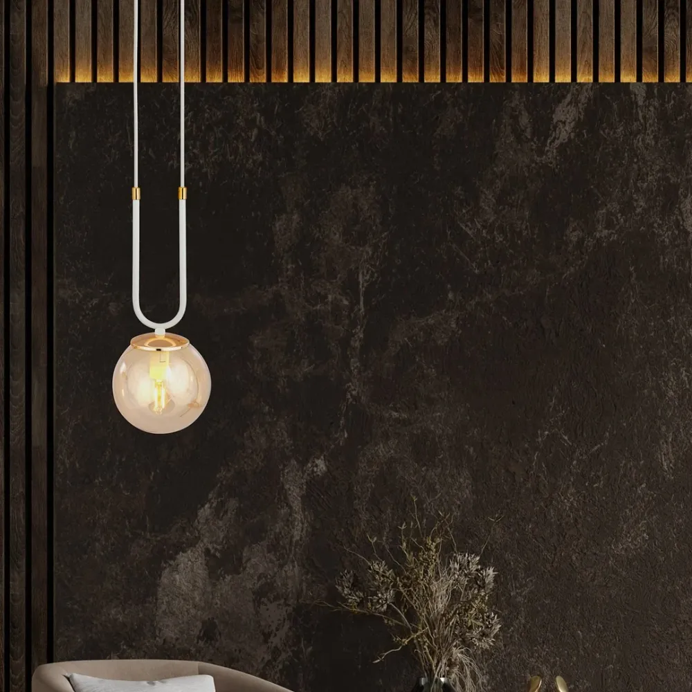 GLAM Pendelleuchte 1L, D14 weiß, E14 Emibig