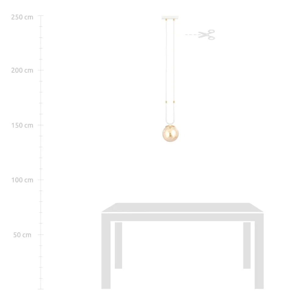 GLAM Pendelleuchte 1L, D14 weiß, E14 Emibig