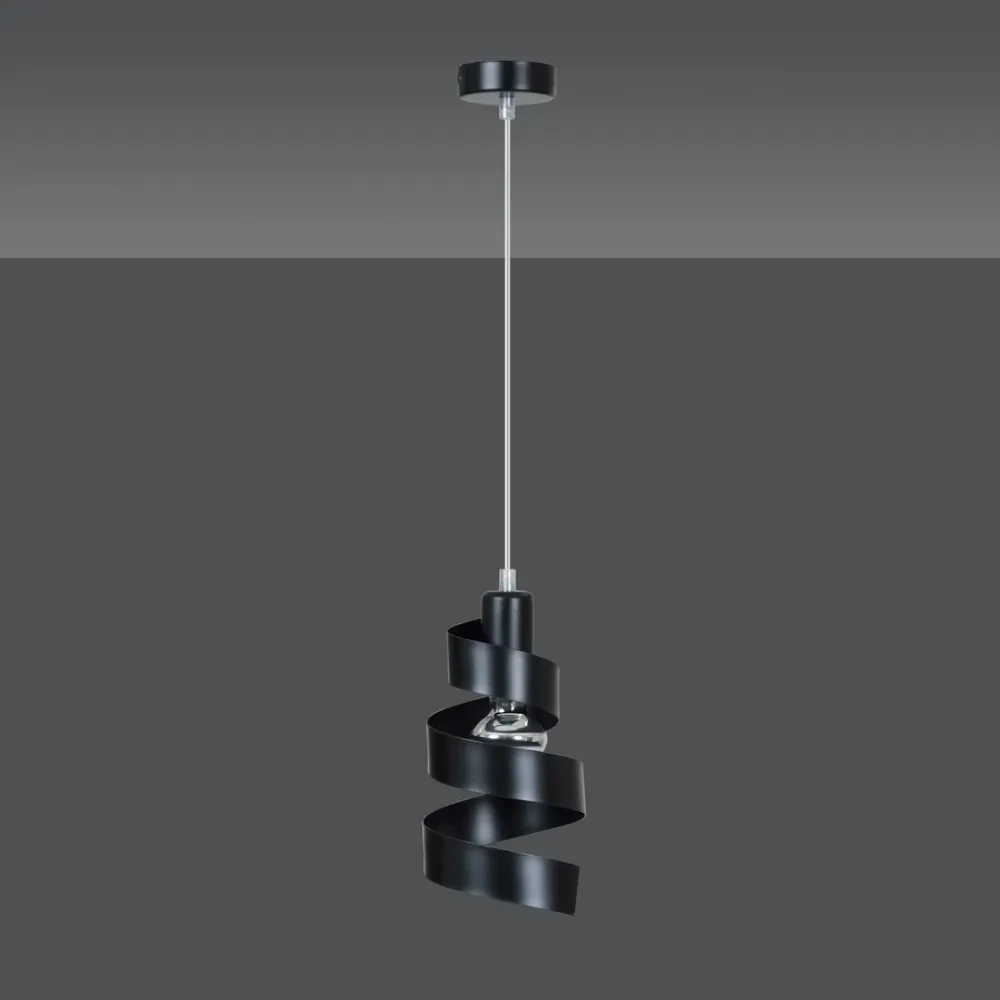 SAGA Pendelleuchte 1L, schwarz, E27 Emibig