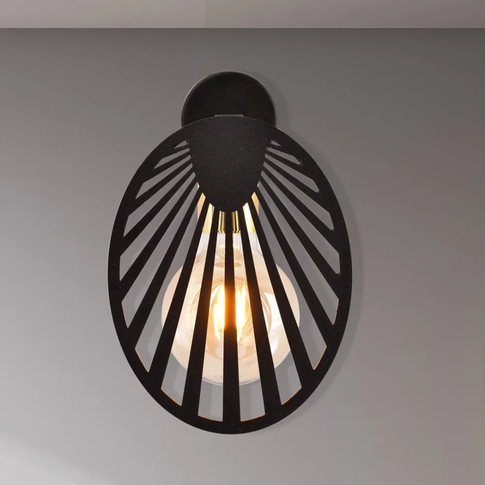 TALIA Wandleuchte 1L, schwarz, E27 Emibig