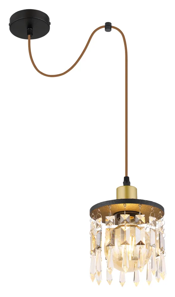 Globo Lighting Comma Messing-Pendelleuchte E27