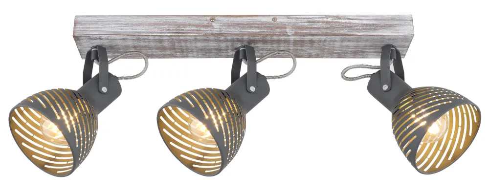 Globo Lighting Mori Deckenpendelleuchte, Holzweiß, E27, 3L