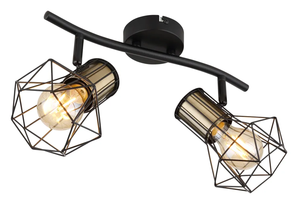 Globo Lighting Priska Deckenpendelleuchte, Metall, schwarz, E27, 2L