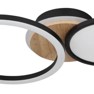 Globo Lighting Sid Deckenleuchte, flach montiert, Metall, schwarz