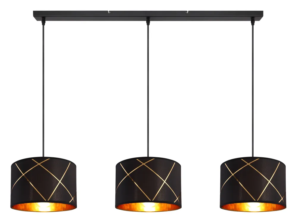 Lineare Pendelleuchte Globo Lighting Bemmo Metall schwarz E27 3L
