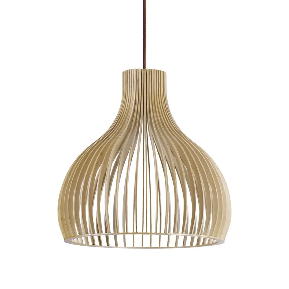 Ineslam Tilo Deckenleuchte aus Holz, E27, Durchmesser 45 cm
