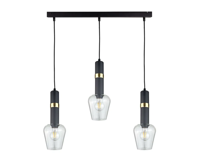 Keter Lighting Verbum 3L lineare Pendelleuchte E27 H 120,0 cm Black