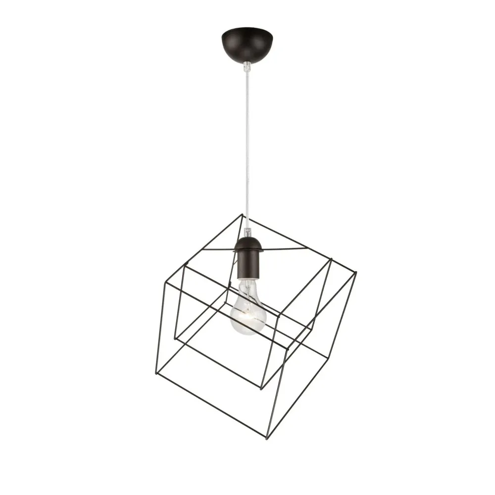 Deckenpendelleuchte Lamkur, Stahl, weiß, E27, Höhe 111,5 cm White
