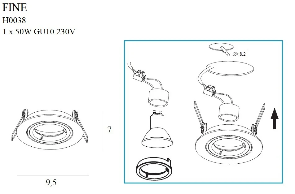 Maxlight Fine 1L Einbaustrahler D 9,5 cm