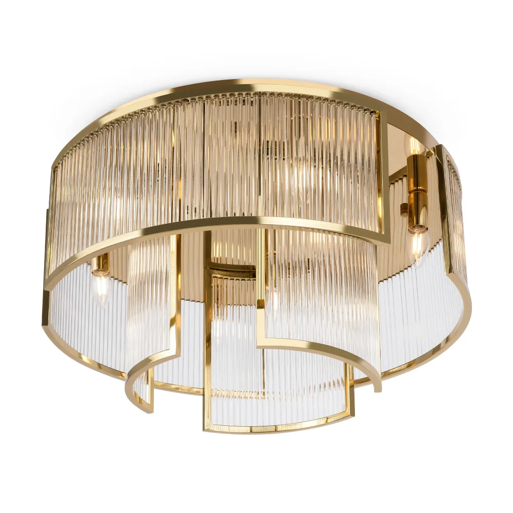 Maytoni Frame 9L Deckenleuchte, gold, E14, Durchmesser 65 cm