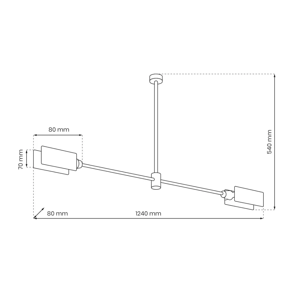 Milagro Astra 2L Deckenleuchte E27 H 54cm