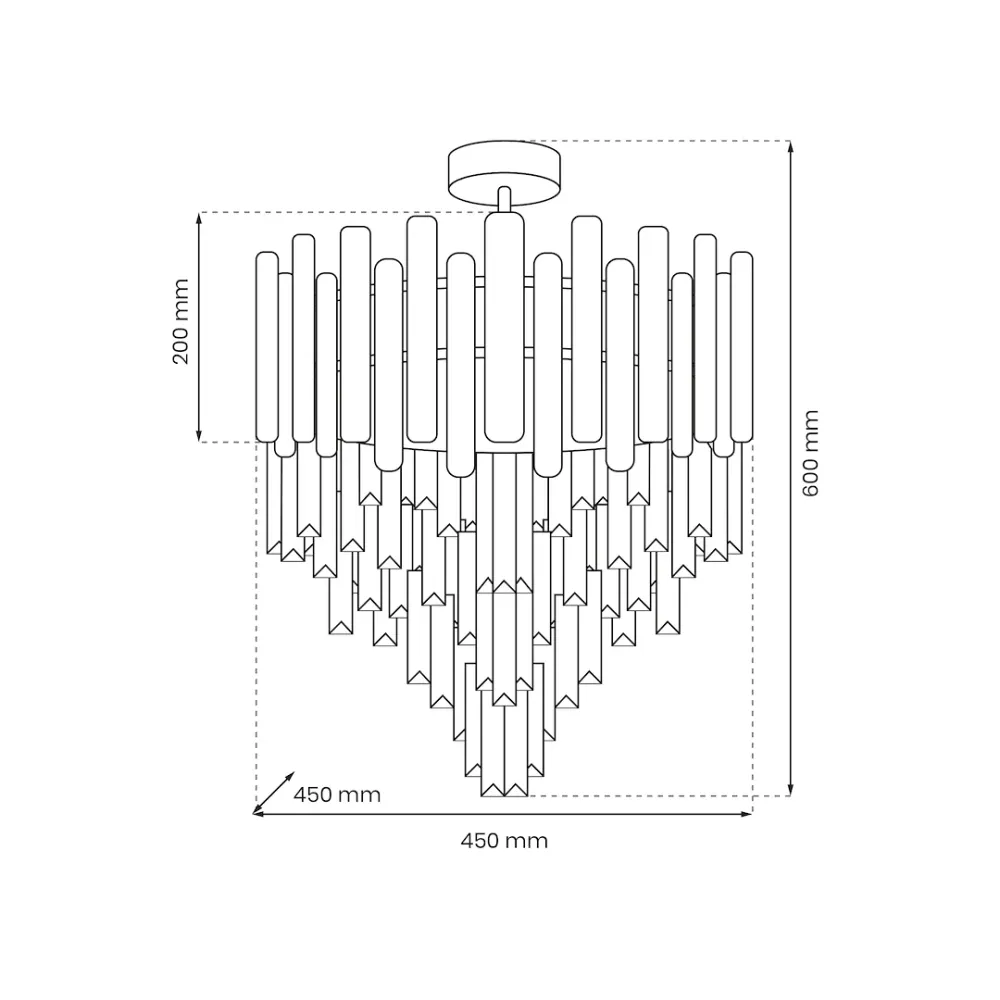 Milagro Madison 9L Deckenleuchte E14 H 60cm