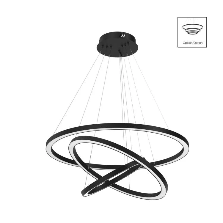 Mimax RINGOLITE 3L LED-Pendelleuchte, Durchmesser 80 cm Black