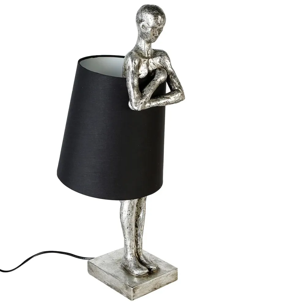 Poly Lampe "Man" - Antik Silber/Schwarz Exklusives Design