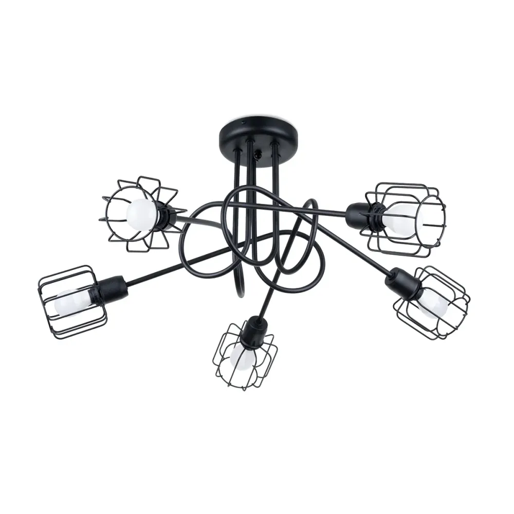 Sollux Lighting Beluci 5L Deckenleuchte E14 schwarz