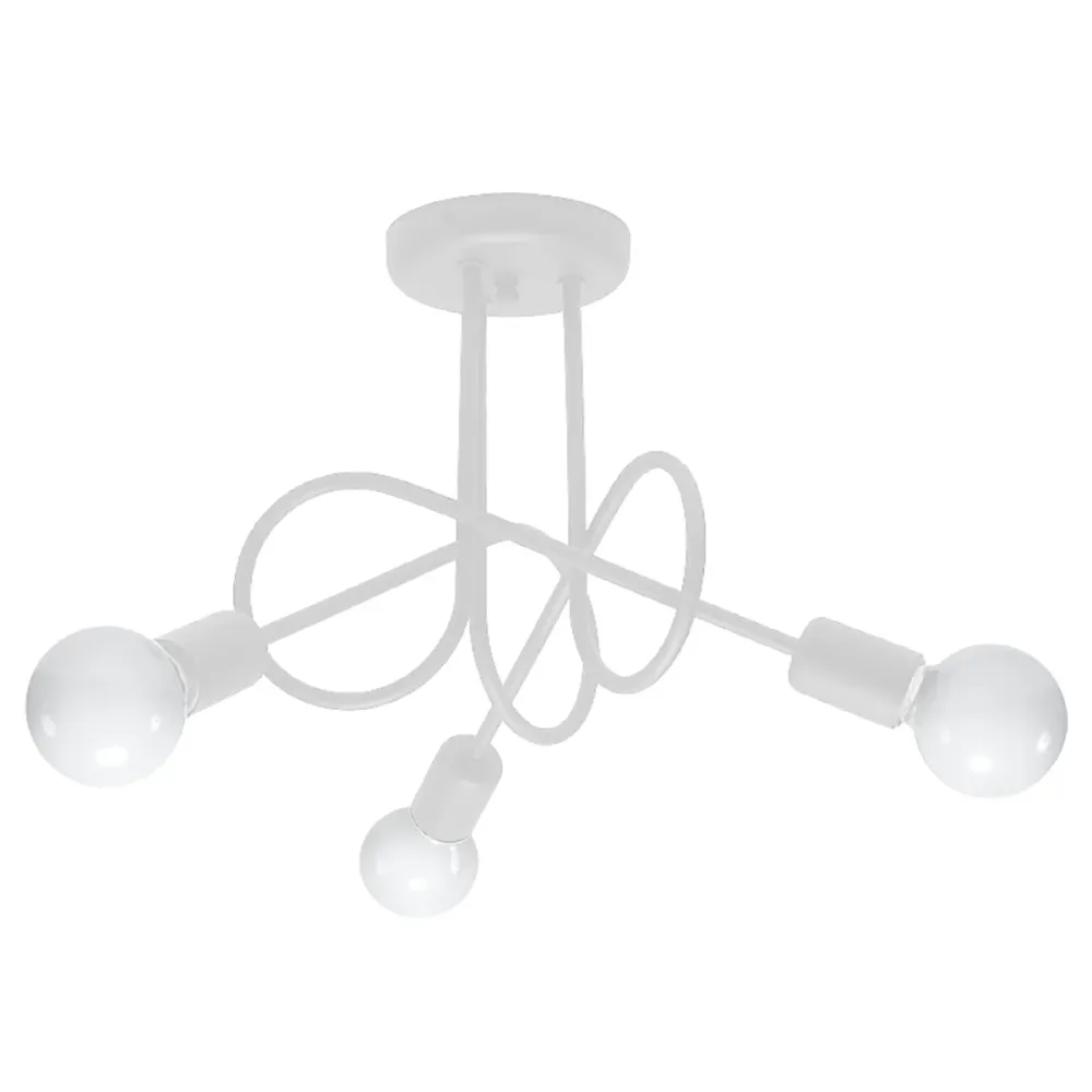 Sollux Lighting Black Knot 3L Deckenleuchte E27 Stahl White