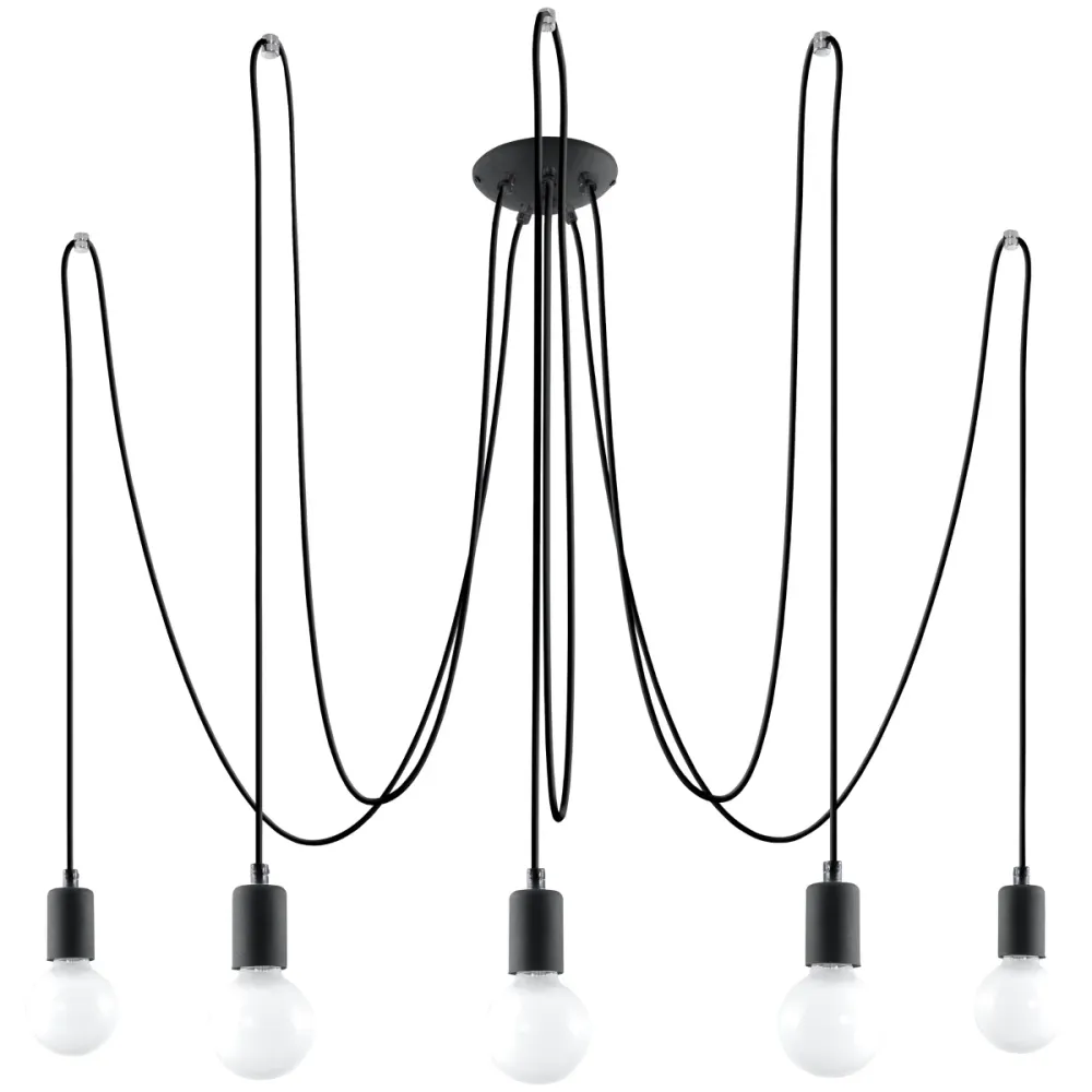 Sollux Lighting Edison 5L Pendelleuchte Stahl E27