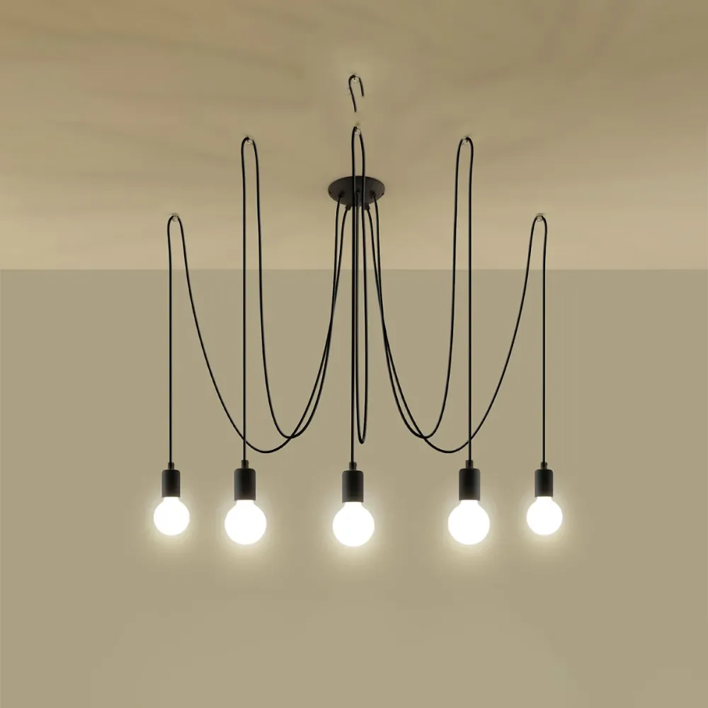 Sollux Lighting Edison 5L Pendelleuchte Stahl E27