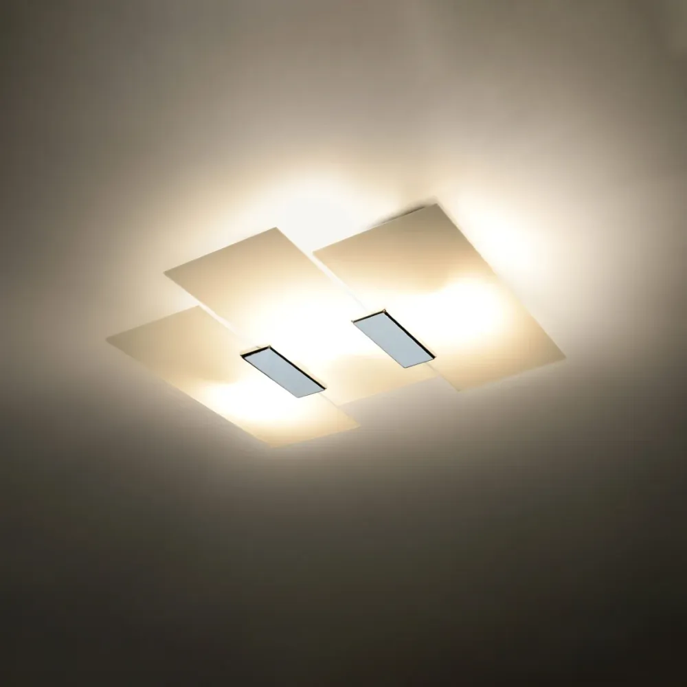 Sollux Lighting Fabiano 3L Deckenleuchte, flächenbündig, Stahl, E27