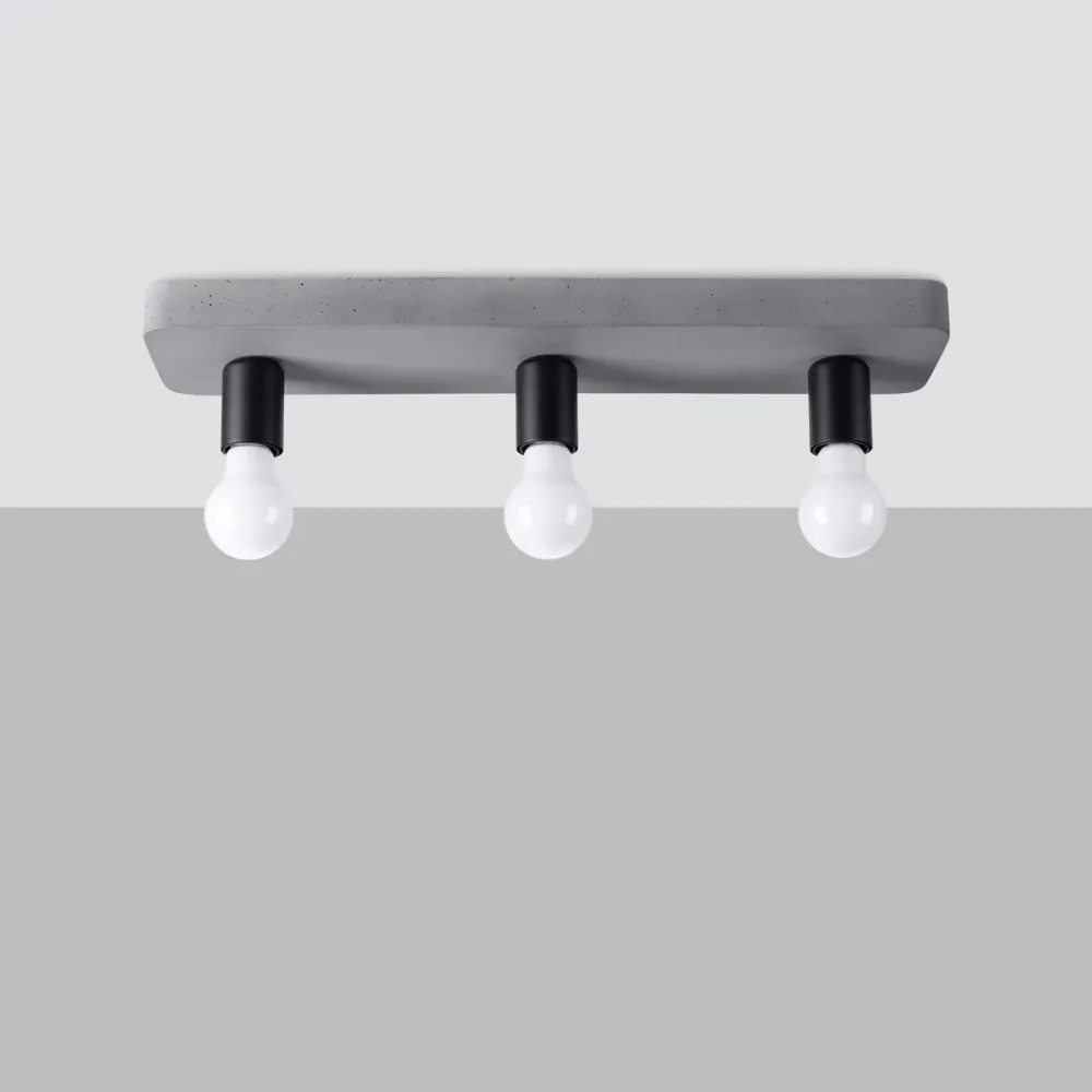 Sollux Lighting Tavo 3L Deckenleuchte E27 grau