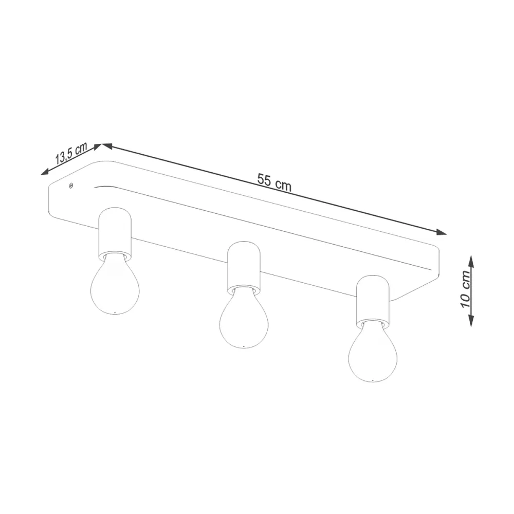 Sollux Lighting Tavo 3L Deckenleuchte E27 grau