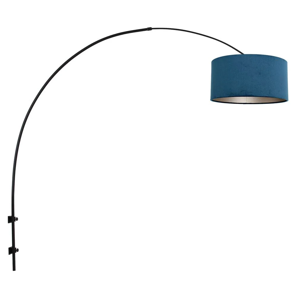 Steinhauer Gramineous 1L Wandleuchte schwarz blau E27