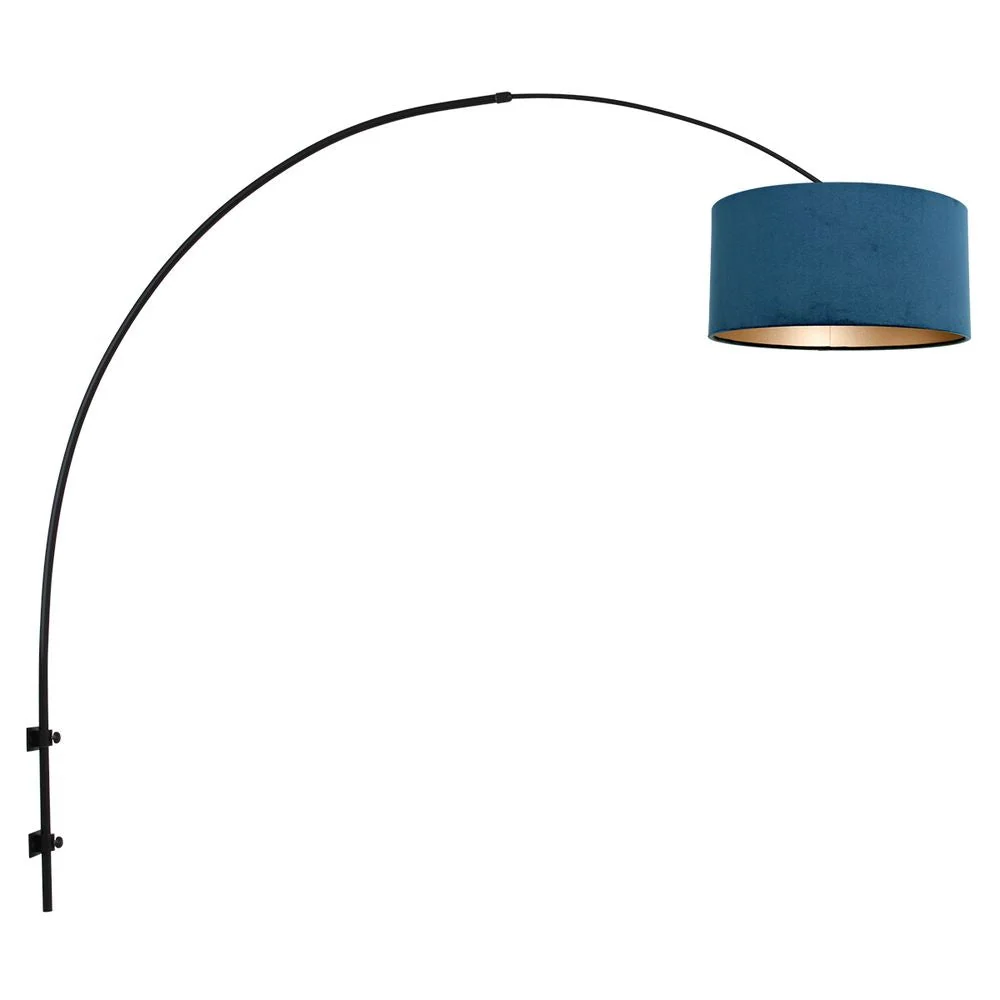 Steinhauer Gramineous 1L Wandleuchte schwarz blau E27