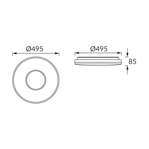Deckeneinbauleuchte STRUHM OPERA LED (SMD), Stahlweiß, Durchmesser 39–49 cm