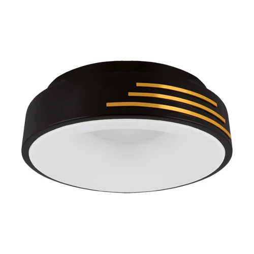 STRUHM LIBRUS LED (SMD) 24W Deckenleuchte, flach montiert, Stahl, schwarz, Durchmesser 38 cm