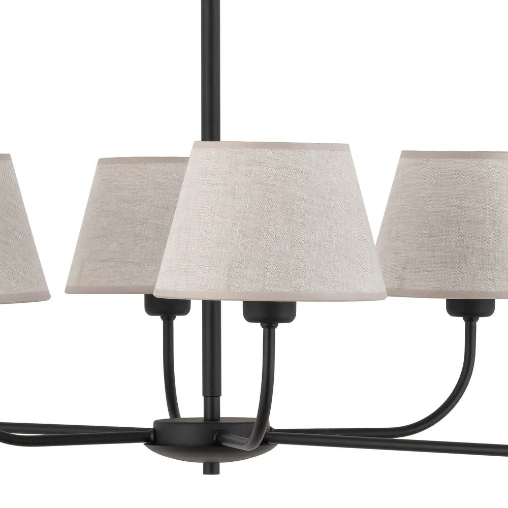 Kronleuchter CHICAGO, Metall, schwarz, E27, 6L TK Lighting