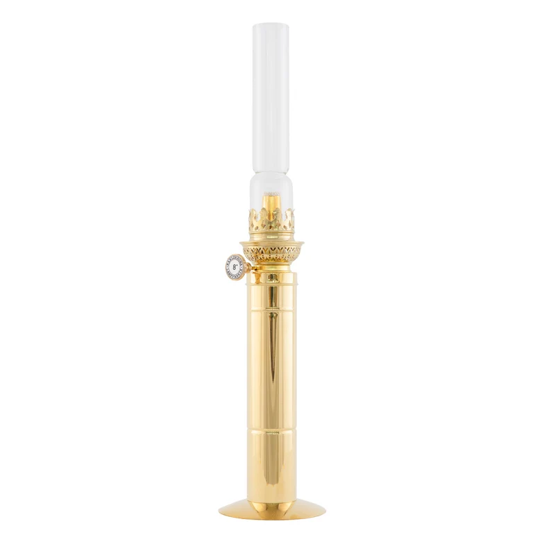 Ausschnitt Petroleumlampe Messing