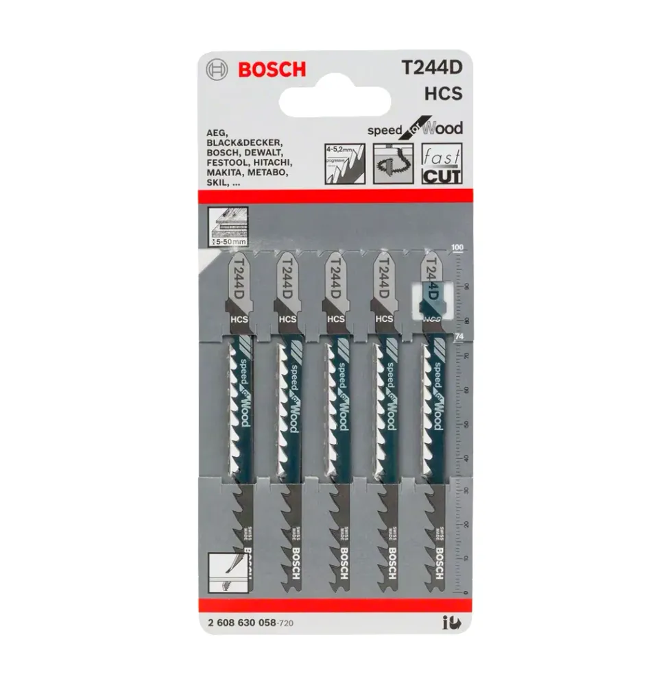 Stichsägeblatt 100 mm T 244 D 5 Einheiten Bosch