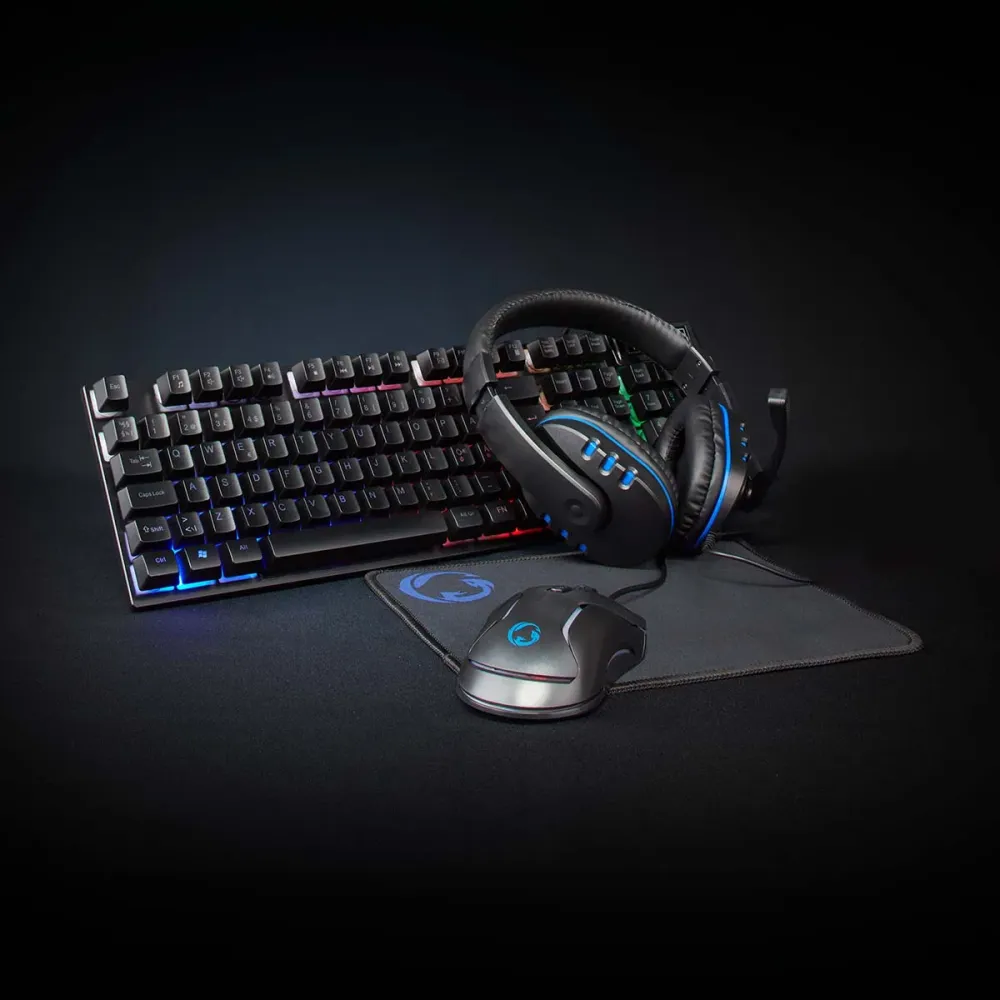 Gaming Combo Kit | 5--1 | Tastatur, Headset, Maus und Mauspad | Schwarz | QWERTY | ND-Layout