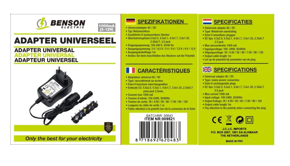 Uiversal-Adapter 1000 mA