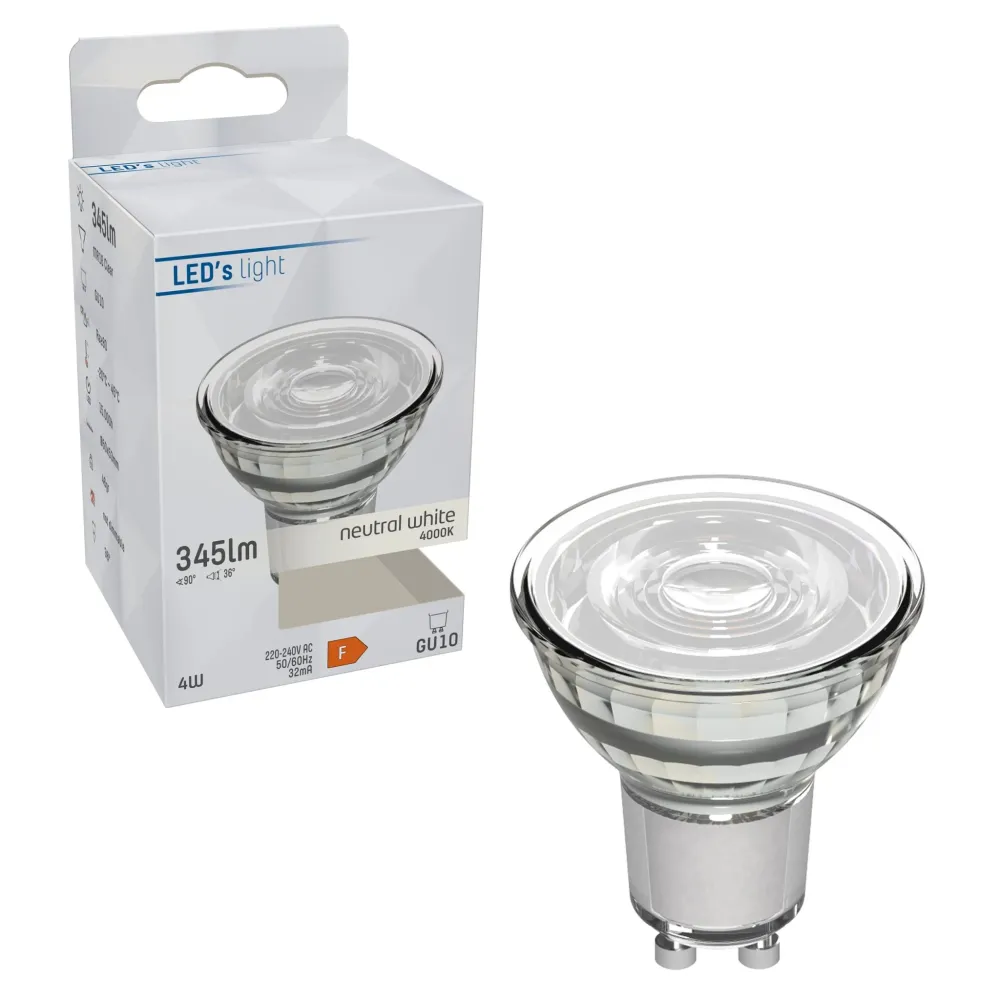 LED Spot GU10 - 4W ersetzt 50W - 345 lm - 4000K