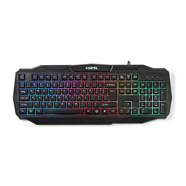 Wired Gaming Keyboard | USB 2.0 | Folientasten | LED | US international | US-Layout | Stromversorgung über USB | Netzkabel...