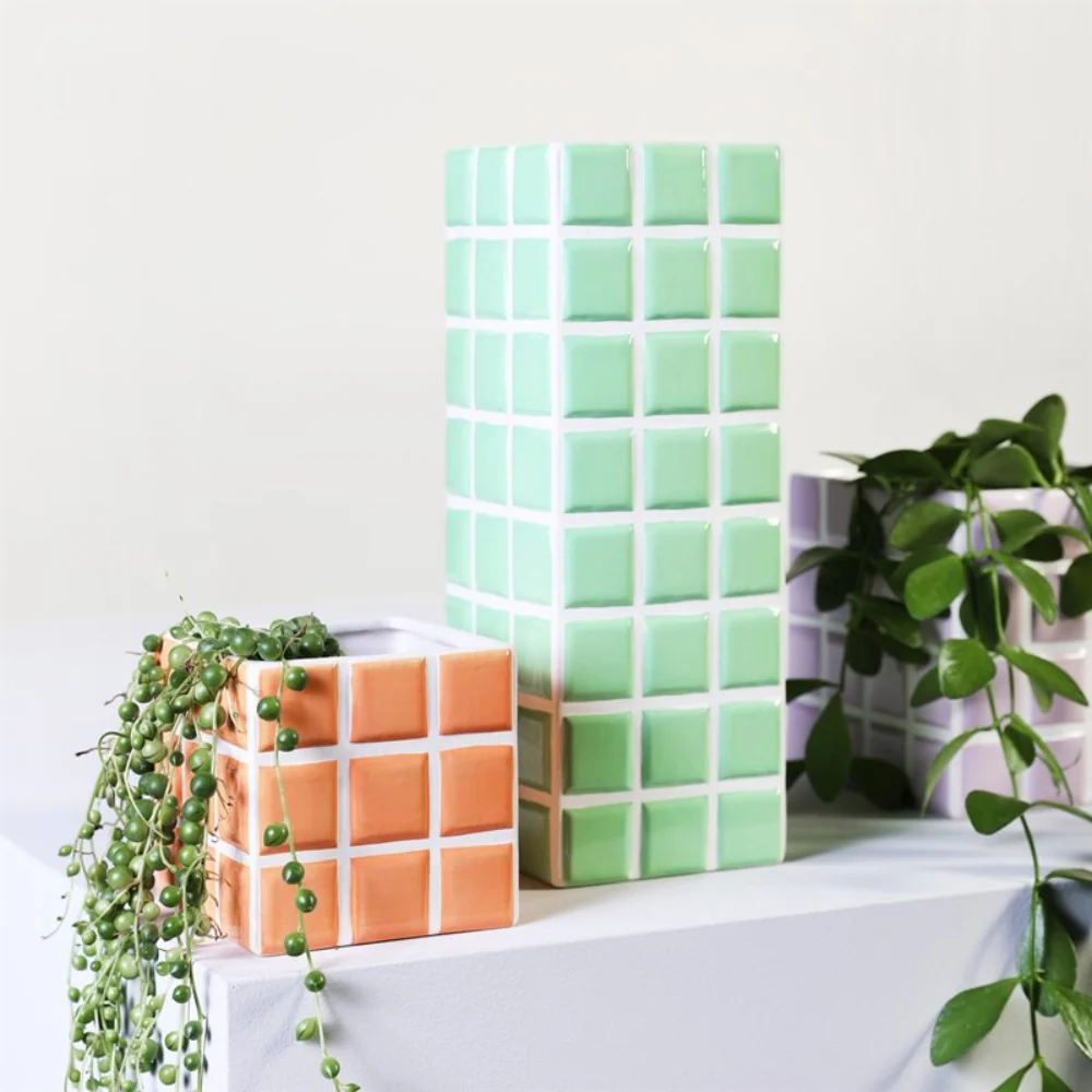 Vase TILE grün