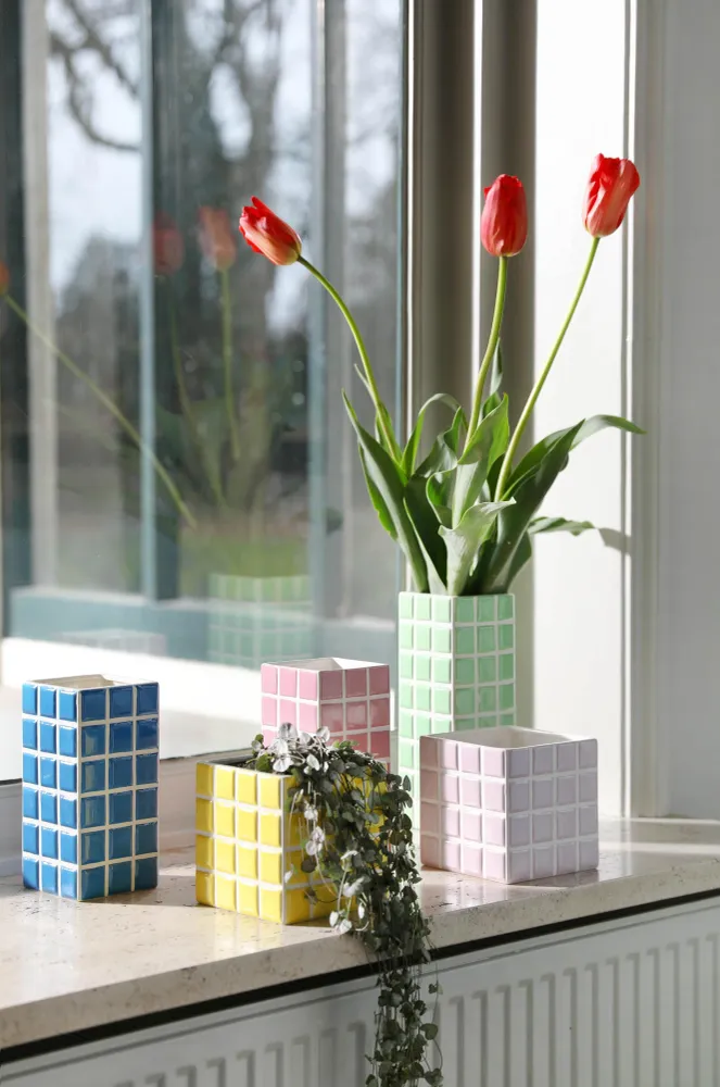 Vase TILE grün