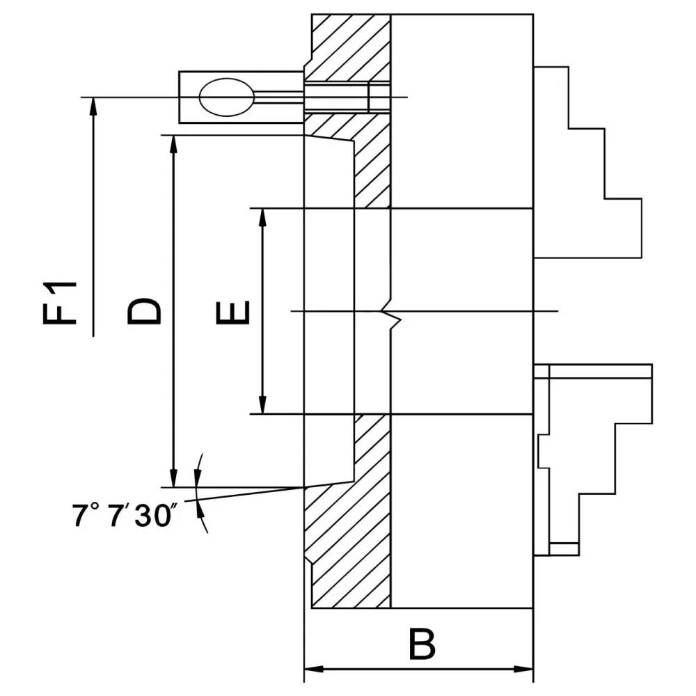 BERNARDO 3-Backenfutter aus Stahl – Modell Präzisions-3-Backenfutter PO3-315/D6