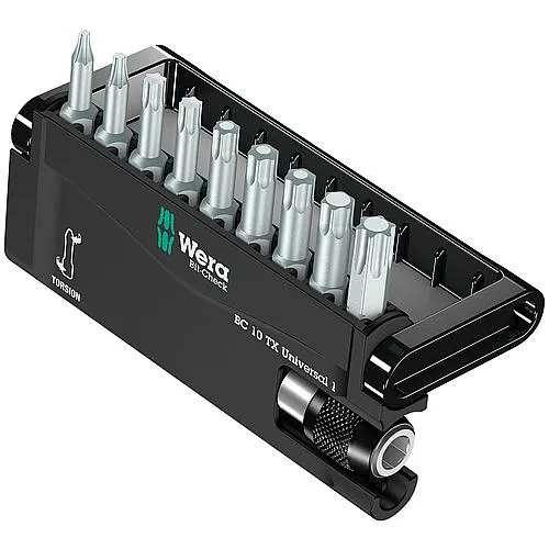Bit-Set Torx® TZ, inkl. Universal-Halter mit Schnellwechselfutter 1/4" x 52 mm, 10-teilig